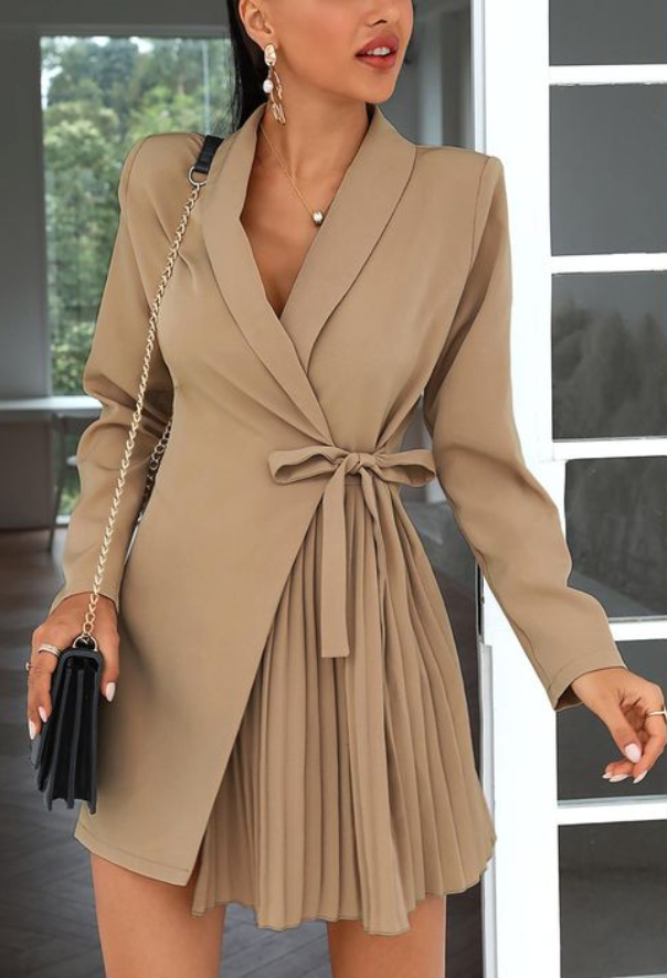 Wrap around blazer dress