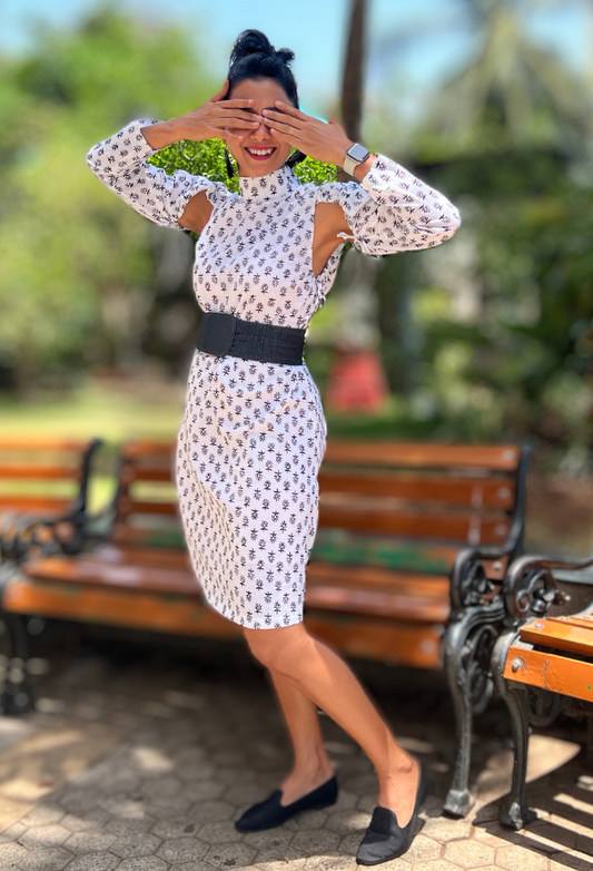 Dabu print boss dress